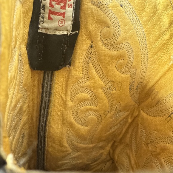 Rudel Western Cowboy Men's Size 9 EE Leather Boots Black Embroidered Stitched - Picture 7 of 9